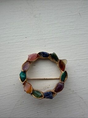 Multicolor Enamel Circle Brooch - Women Jewelry